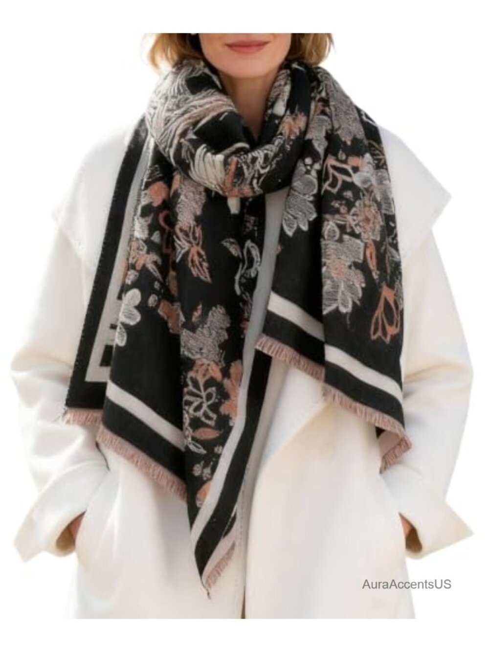 Reversible Pashmina Shawl Wrap Scarf for Women Oversized Lightweight